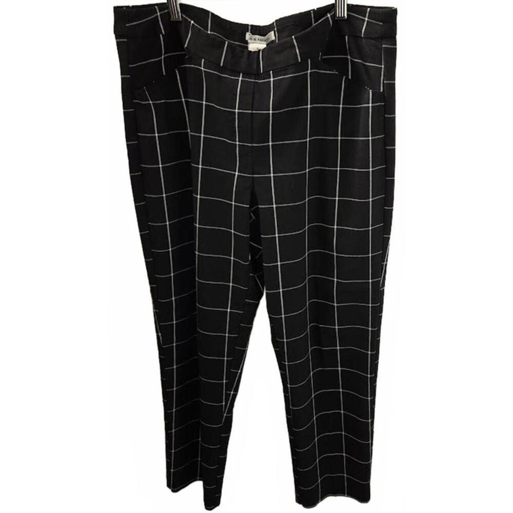 Zac & Rachel Black Windowpane Check Dress Capri Pants Size 12